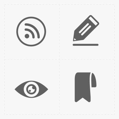Beyaz Modern düz sosyal Icons set 