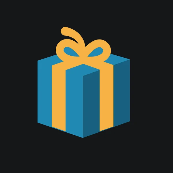 Icône boîte cadeau avec arc . — Image vectorielle