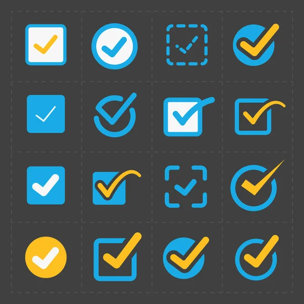 Vektör renkli onaylamak Icons set 