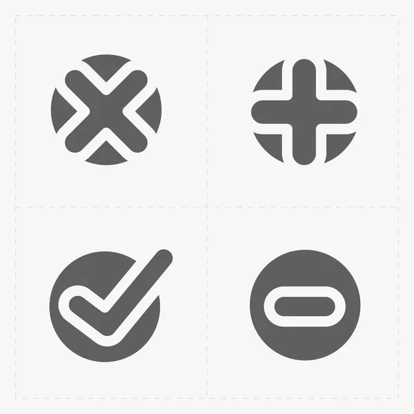 Vector negro confirmar iconos conjunto — Vector de stock