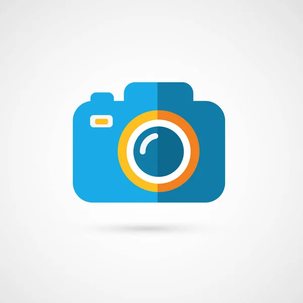 Flat photo camera icon. — Stock Vector