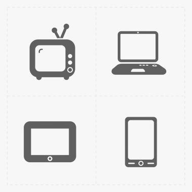 Beyaz arka plan üzerinde vektör Medya Icons set 