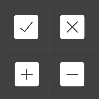 Vektör beyaz onaylamak Icons set 