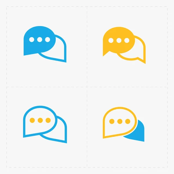Colorful Speech bubble icons on white background. Vector illustr — Stock Vector
