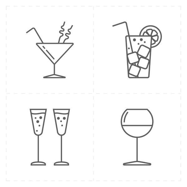 Four modern flat bar icons — Stock Vector