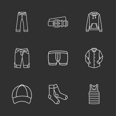 dokuz modern giysiler simgeler 