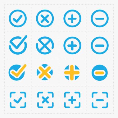 Vektör renkli onaylamak Icons set 