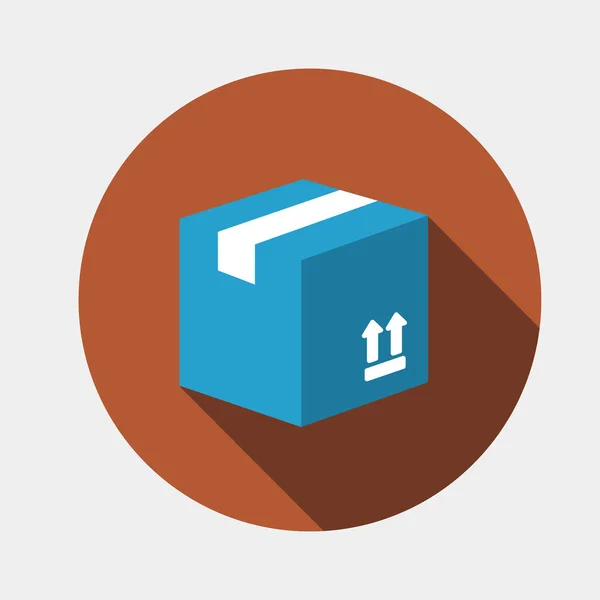 Caja del paquete de cartón icono — Vector de stock