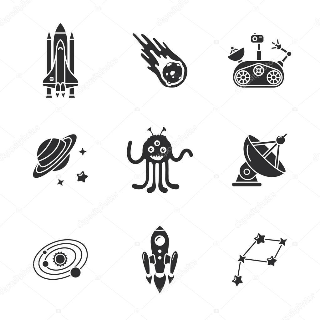 nine stylish space icons 