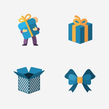 Beyaz hediye modern renkli Dükkanı simgeleri 