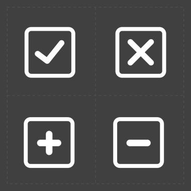 Vektör beyaz onaylamak Icons set 