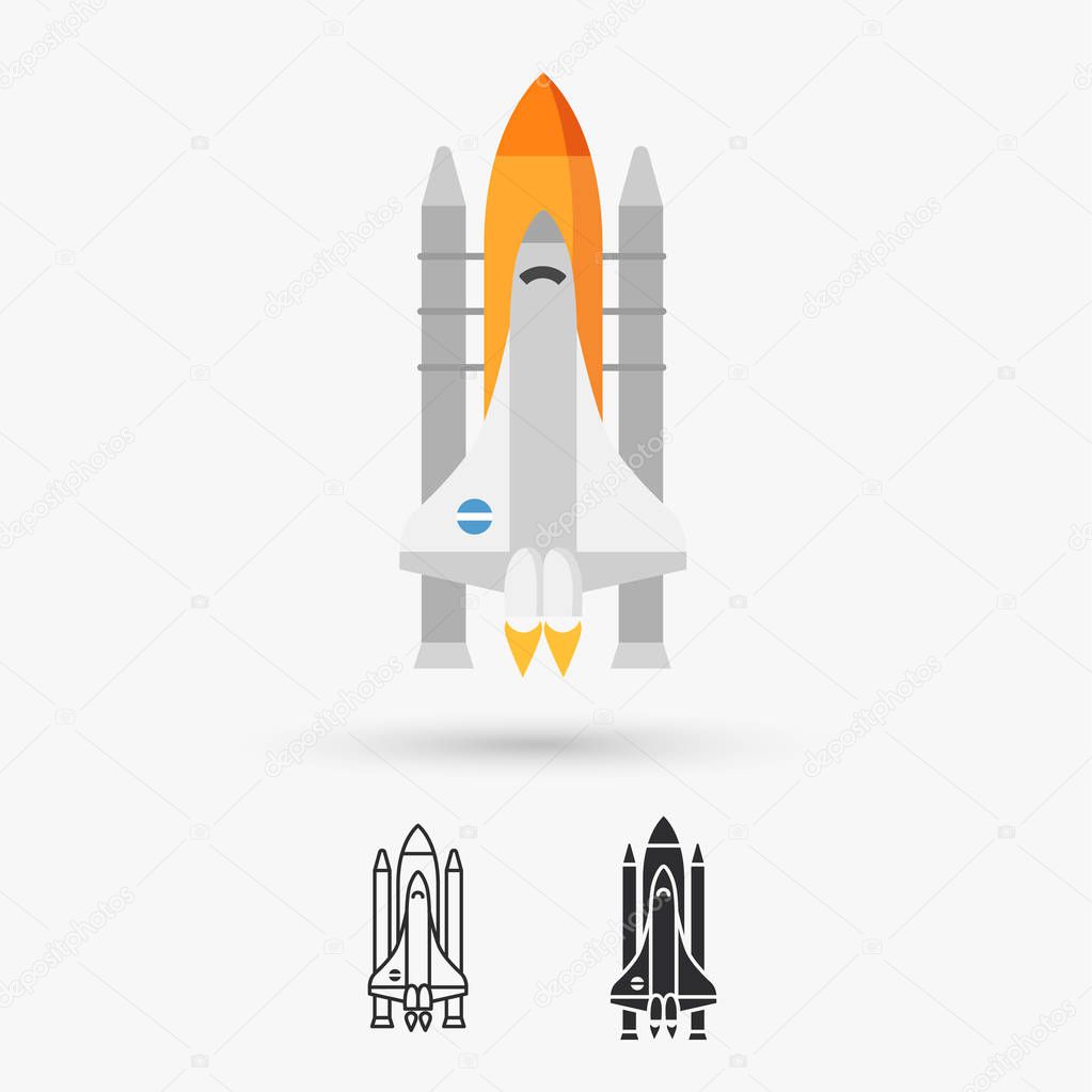 Space shuttle vector icon 