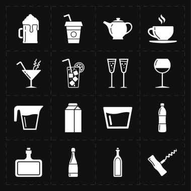 on altı düz simgeler bar modern 