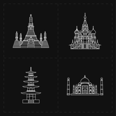 dört düz Simgesel Yapı kutsal kişilerin resmi 