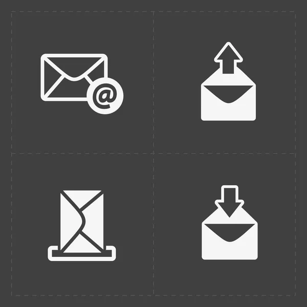 Icônes e-mail et enveloppe sur Dark — Image vectorielle