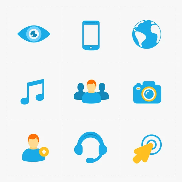 Modern flat social icons set on White — Stock Vector