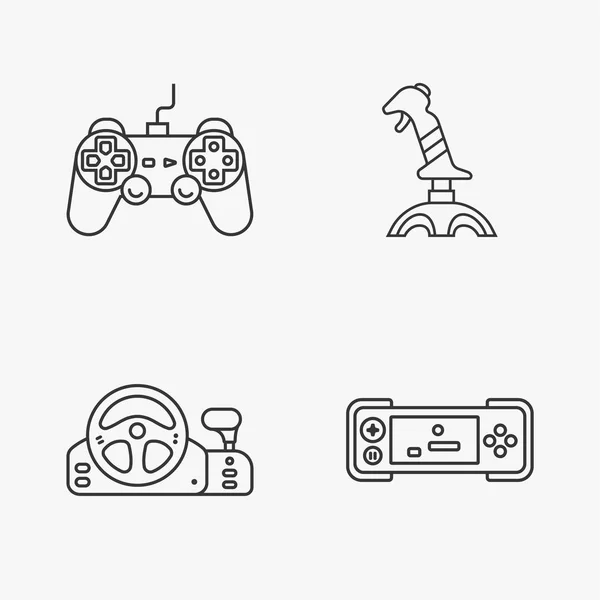 Four flat game icons — Stock Vector