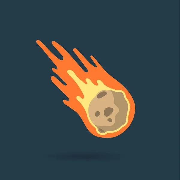 Flammenmeteoriten-Symbol. — Stockvektor