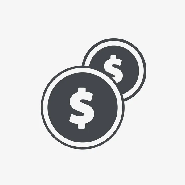 Vector Coins Icon with dollar sign. — Stock Vector