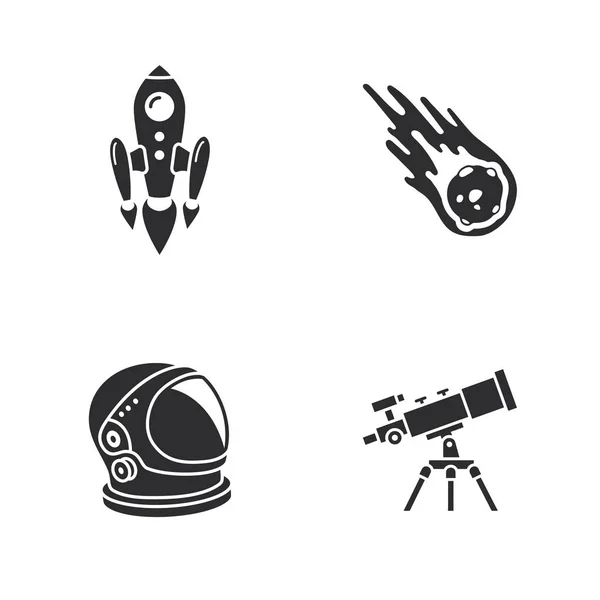 Cuatro iconos de espacio con estilo — Vector de stock