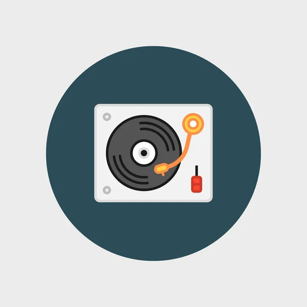 Disk Jockey turntable icon — Stock Vector