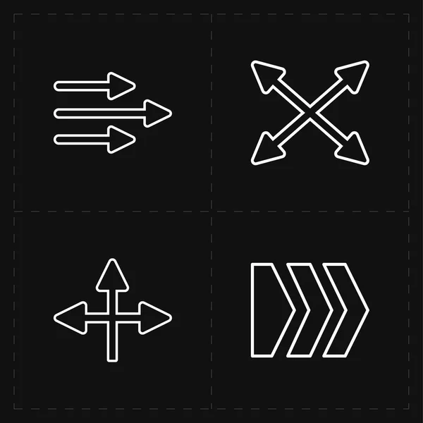 Vier platte moderne pijlen — Stockvector