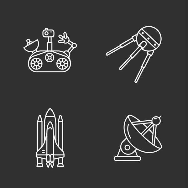 Cuatro iconos de espacio con estilo — Archivo Imágenes Vectoriales