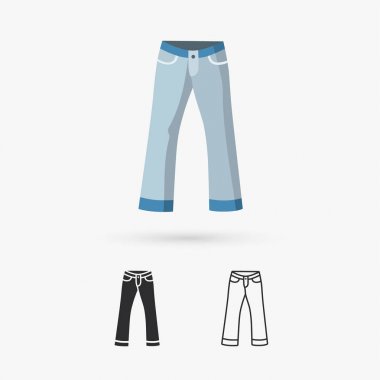 Ön, arka ve yan sayısı erkek kot pantolon 