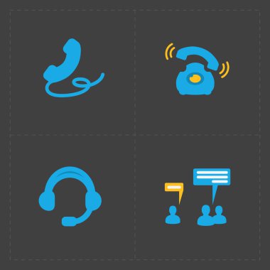 Koyu arka plan üzerinde dört daire sosyal Icons set 