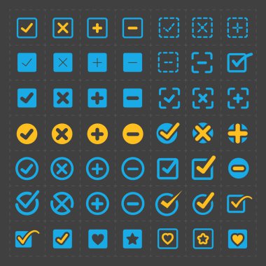 Vektör renkli onaylamak Icons set 