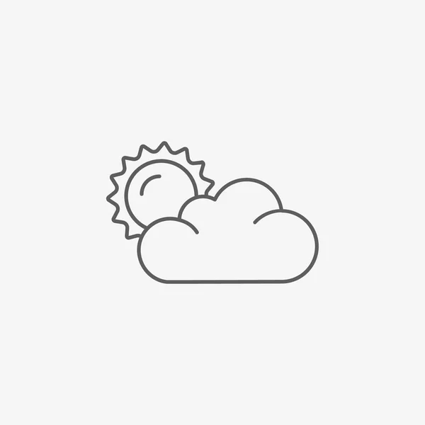 Sole piatto e nuvole meteo icona web — Vettoriale Stock