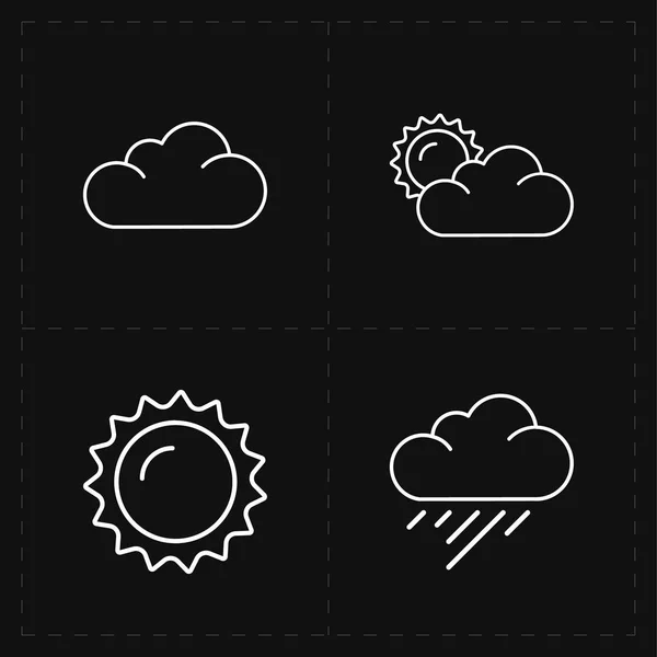 Vier plat moderne weerpictogrammen — Stockvector