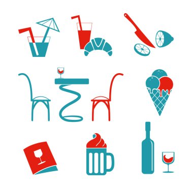 Cafe simgeler kümesi web için 