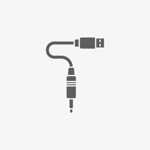 Flat USB cable icon for web — Stock Vector