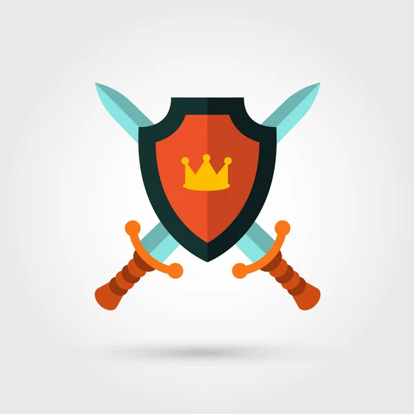 Escudo y espadas — Vector de stock