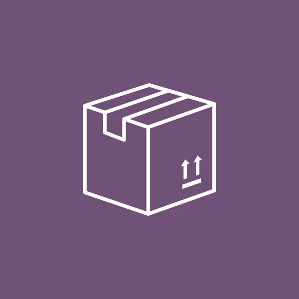 Caja del paquete de cartón icono — Vector de stock