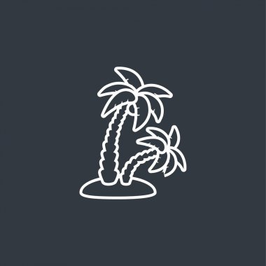 tropikal palmiyeler. Ada