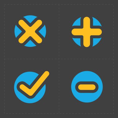 Vektör renkli onaylamak Icons set 