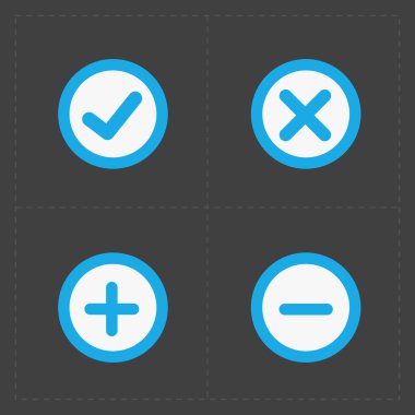 Vektör renkli onaylamak Icons set 