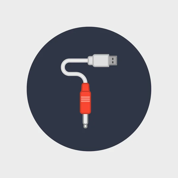 Platte USB-kabel pictogram voor web — Stockvector