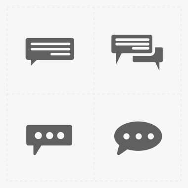 Beyaz arkaplanda konuşma balonu simgeleri. Vektör illüstrasyonu. 