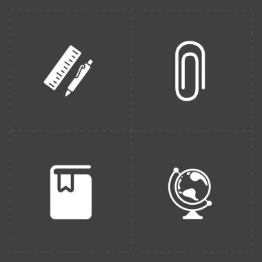 Koyu arka plan üzerinde modern düz sosyal Icons set 