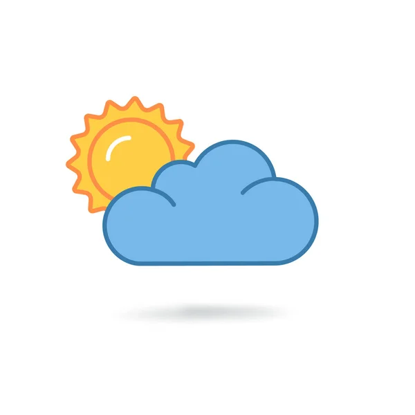 Płaskie słońce i chmura pogoda web ikona Wektory Stockowe bez tantiem