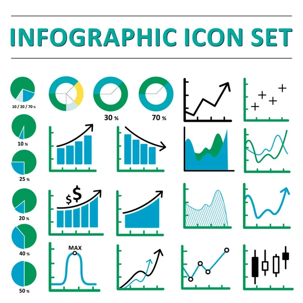 Conjunto de ícones infográficos Gráficos De Vetores
