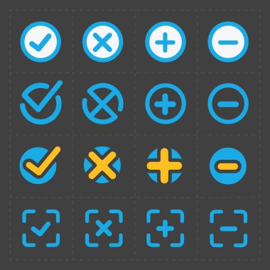 Vektör renkli onaylamak Icons set 