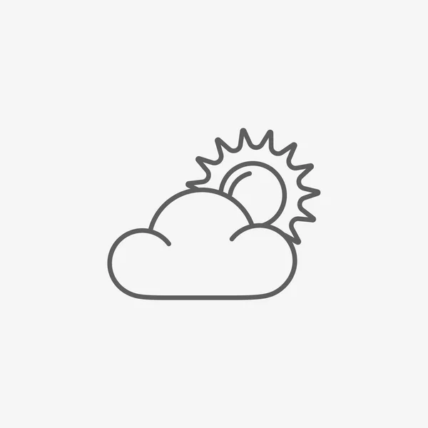 Ikona słońca i chmur Wektor Stockowy