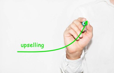 Kar grafiği teşekkür upselling büyüyen işadamı çizmek