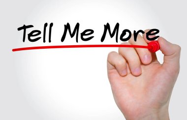 El yazma yazıt diğer işaretleyici ile Tell Me kavramı