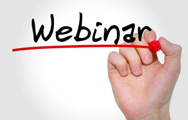 Marker ile yazıt Webinar yazma el kavramı