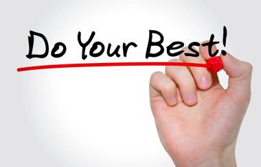 Yazıt yapmak Your Best işaretleyici ile yazma el kavramı